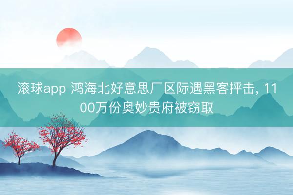 滚球app 鸿海北好意思厂区际遇黑客抨击， 1100万份奥妙贵府被窃取