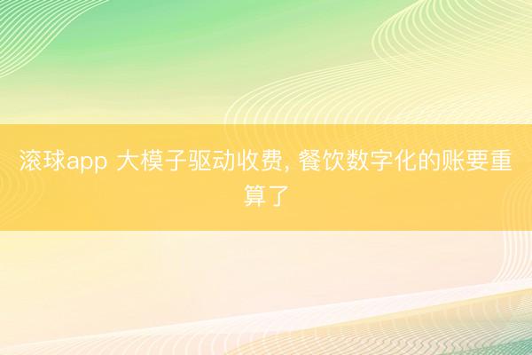 滚球app 大模子驱动收费， 餐饮数字化的账要重算了