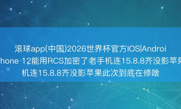 滚球app(中国)2026世界杯官方IOS|Android手机app下载 iPhone 12能用RCS加密了老手机连15.8.8齐没影苹果此次到底在修啥