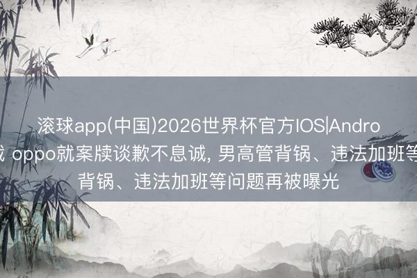 滚球app(中国)2026世界杯官方IOS|Android手机app下载 oppo就案牍谈歉不息诚， 男高管背锅、违法加班等问题再被曝光
