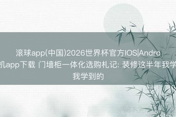 滚球app(中国)2026世界杯官方IOS|Android手机app下载 门墙柜一体化选购札记: 装修这半年我学到的