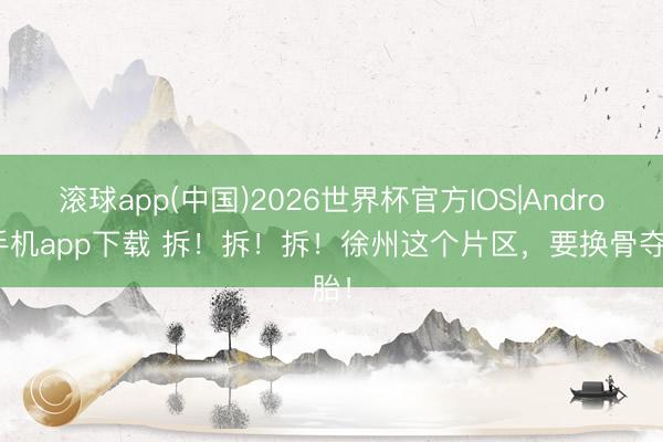 滚球app(中国)2026世界杯官方IOS|Android手机app下载 拆！拆！拆！徐州这个片区，要换骨夺胎！