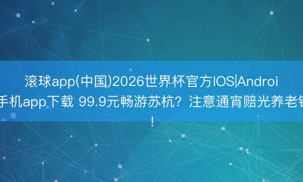 滚球app(中国)2026世界杯官方IOS|Android手机app下载 99.9元畅游苏杭？注意通宵赔光养老钱！
