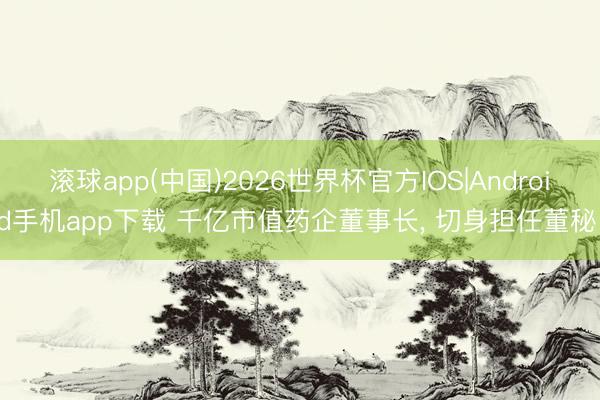 滚球app(中国)2026世界杯官方IOS|Android手机app下载 千亿市值药企董事长, 切身担任董秘!