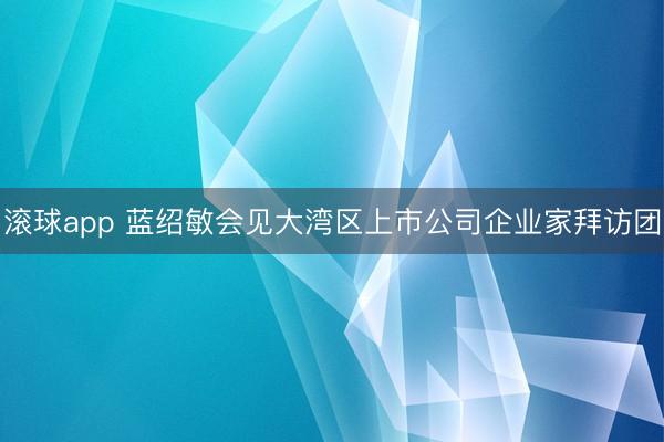 滚球app 蓝绍敏会见大湾区上市公司企业家拜访团