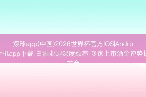 滚球app(中国)2026世界杯官方IOS|Android手机app下载 白酒业迎深度颐养 多家上市酒企逆势扩产