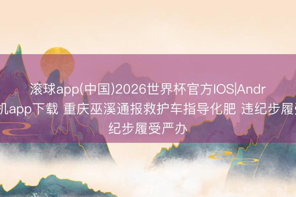 滚球app(中国)2026世界杯官方IOS|Android手机app下载 重庆巫溪通报救护车指导化肥 违纪步履受严办