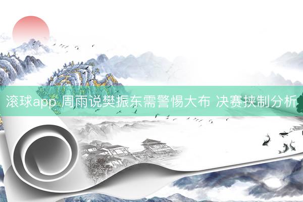 滚球app 周雨说樊振东需警惕大布 决赛挟制分析