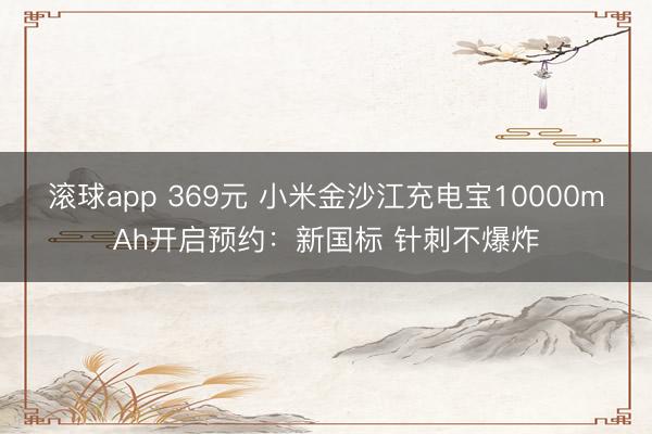 滚球app 369元 小米金沙江充电宝10000mAh开启预约：新国标 针刺不爆炸