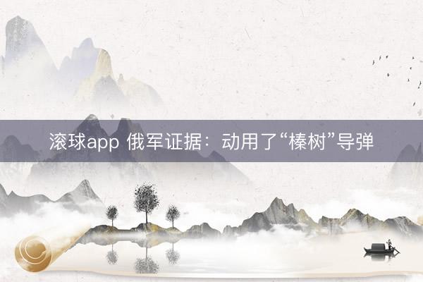 滚球app 俄军证据：动用了“榛树”导弹