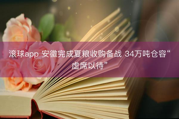 滚球app 安徽完成夏粮收购备战 34万吨仓容“虚席以待”