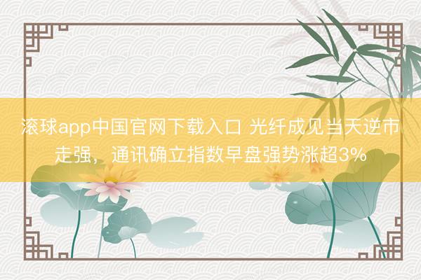 滚球app中国官网下载入口 光纤成见当天逆市走强，通讯确立指数早盘强势涨超3%