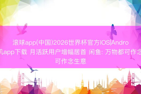 滚球app(中国)2026世界杯官方IOS|Android手机app下载 月活跃用户增幅居首 闲鱼: 万物都可作念生意