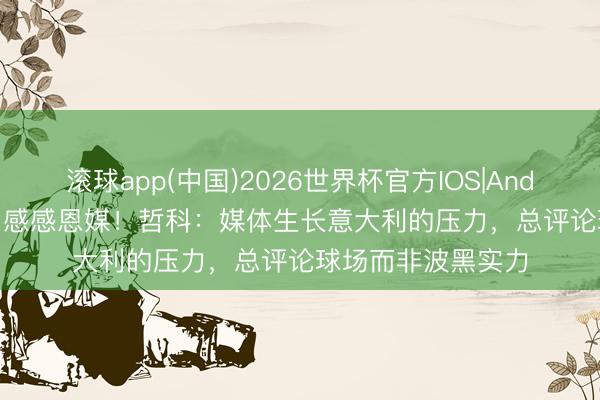 滚球app(中国)2026世界杯官方IOS|Android手机app下载 感感恩媒！哲科：媒体生长意大利的压力，总评论球场而非波黑实力