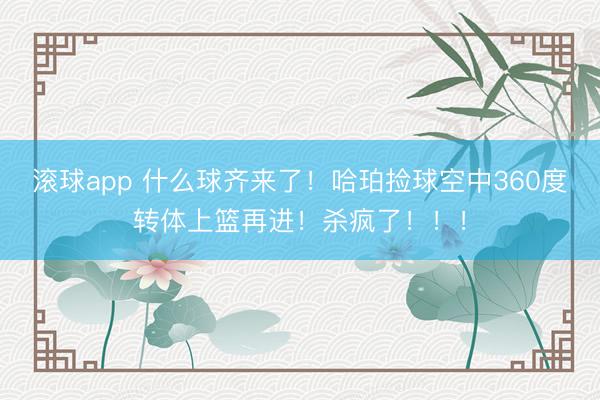 滚球app 什么球齐来了！哈珀捡球空中360度转体上篮再进！杀疯了！！！