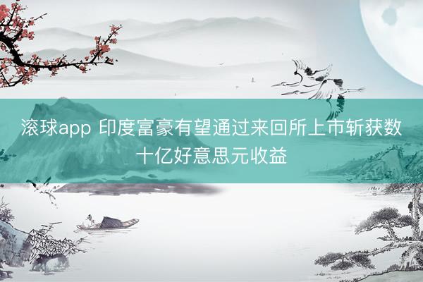 滚球app 印度富豪有望通过来回所上市斩获数十亿好意思元收益