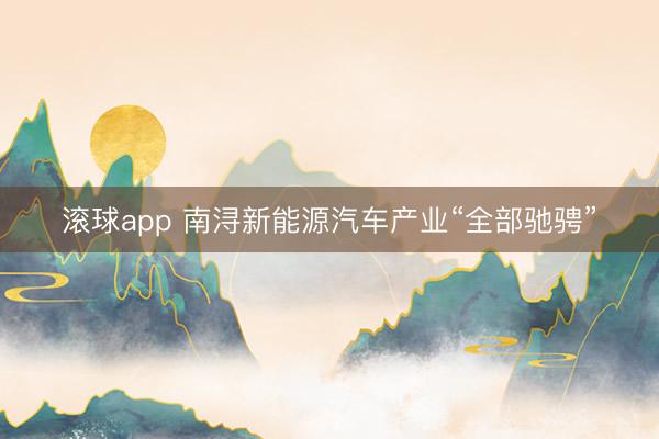 滚球app 南浔新能源汽车产业“全部驰骋”